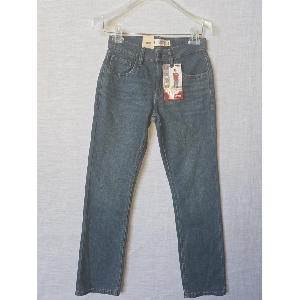 Levi's 511 Boys Slim Fit Stretch Jeans Blue Adjustable Waist Size 12 REG New NWT